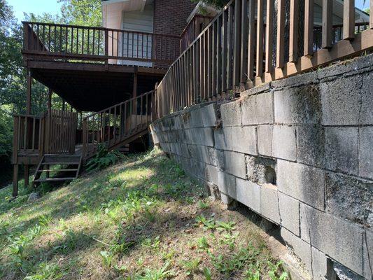 Significant lean in the front yard wall with some bricks breaking. Is this effecting the house stability? How would I know?