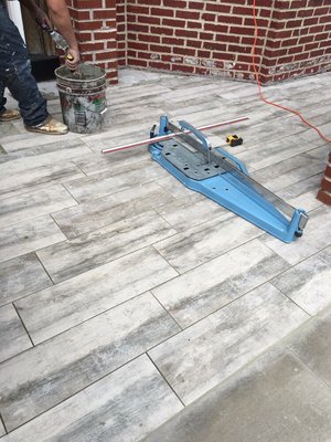 Exterior porch tiles.