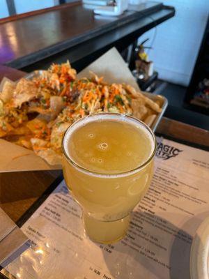 Egg roll nachos and New England IPA Allegedly