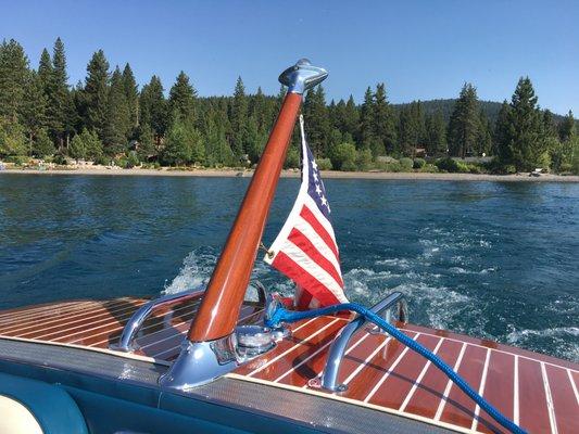 The stern and flag of the Radiance.