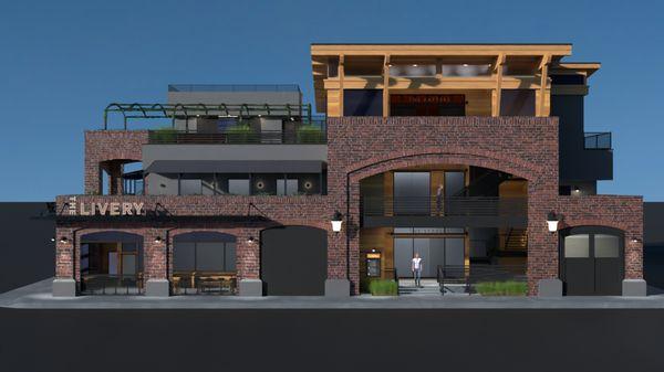 3D rendering view from Burnett Street