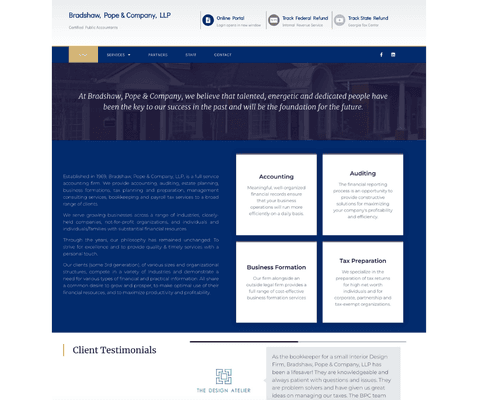 Website Design: Bradshaw, Pope & Company