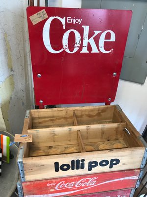 Soda crates and an awesome old-school dolly!