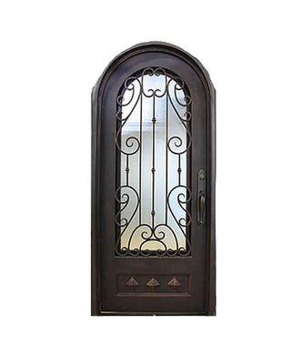 Custom top eyebrow single iron door