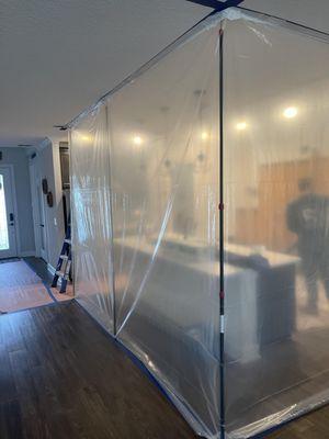 Containment during the mold remediation