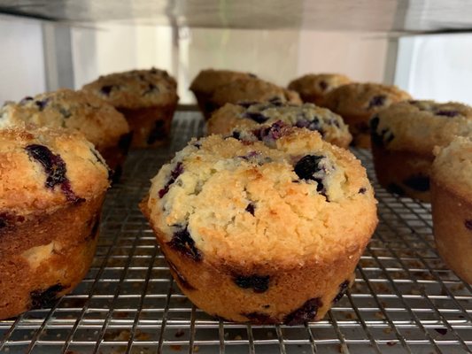 Our made in house and from scratch blueberry muffins. "The best I've ever had" said many people.