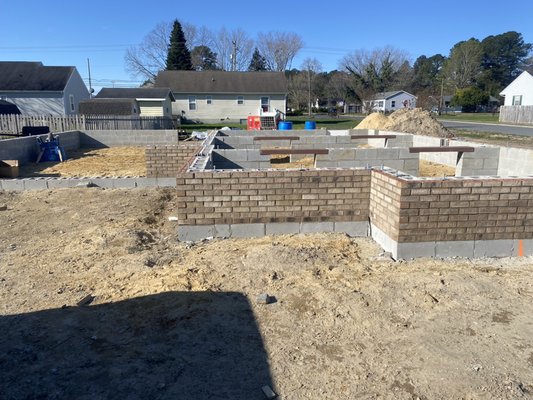 Brick and block foundation