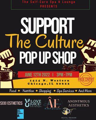 We were a vendor at the Support The Culture Popup Shop. We take pride in our strongly supporting black and veteran entrepreneurs.