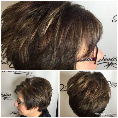 Some pops of red and blonde added to this brunette for a splash of color