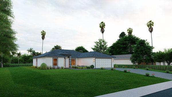 Our Gulf Breeze model home. 4/2/2 at 1,723 sq ft under air