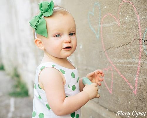 18-month-old child portrait session in downtown McKinney with Mary Cyrus Photography