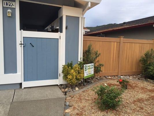 Finished custom made wood gate and painted