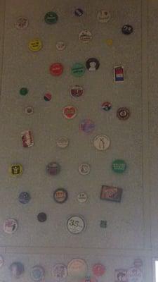 Buttons. On the ceiling!