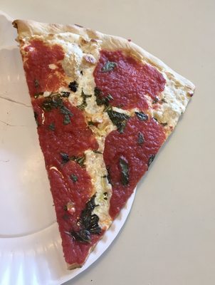 Margarita pizza slice--highly recommended!