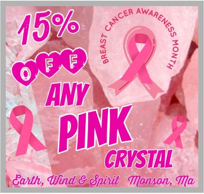 Breast Cancer Awareness Month, SAVE 15% OFF ANY PINK Crystal At EWS!