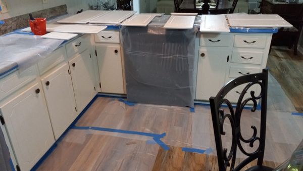 midway through cabinet resurfacing