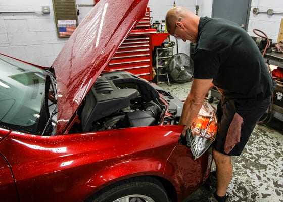 Replacing a broken headlight is just one of the many repair services that we offer.