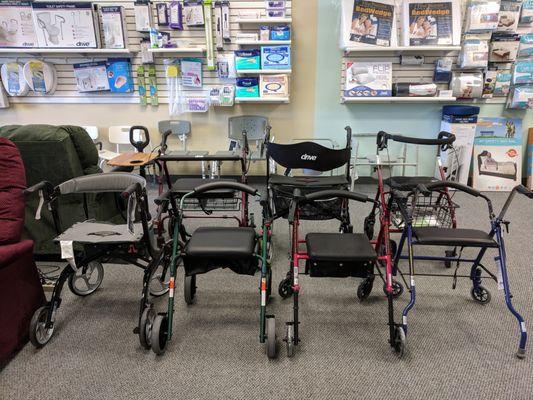 A variety of rollators to choose from