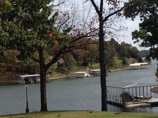 The lake outside our cabin