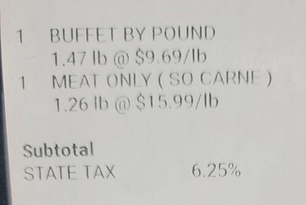 the owner said multiple times he would charge me the regular price because I just wanted my meat separated from the cold sides. SCAMMER