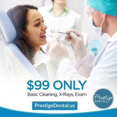 $99 ONLY: EXAM, X-RAYS, AND BASIC CLEANING