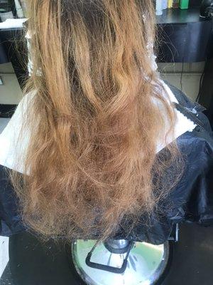 Vamos a hacer un ombré balayage  en este cabello esto es antes del proceso.