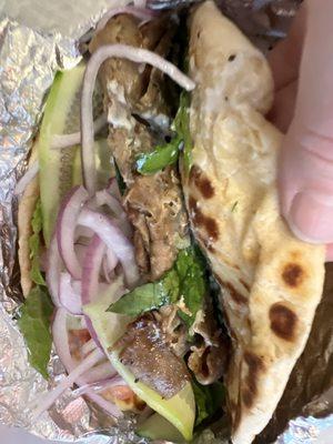 Gyro!  Delicious.. so fresh, meat moist and tender.