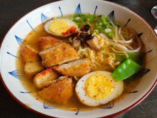 Vegetarian Ramen with "mushroom chicken"