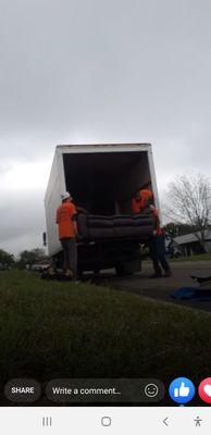 Unloading A Sofa and love Seat