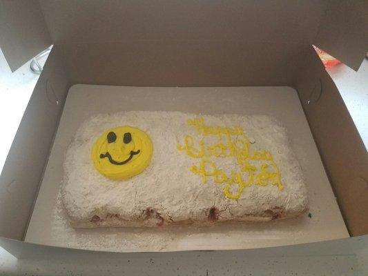 Giant jelly filled donut.. it's all donut but it's called a donut cake