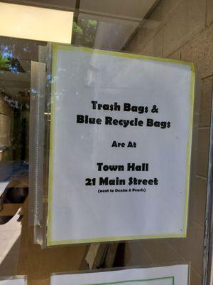 Should say: Town of Warrenton no longer provides trash bags or recycle bags. Sorry for the inconvenience.