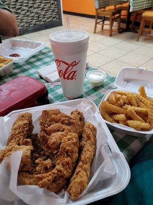 Chicken tenders and fries