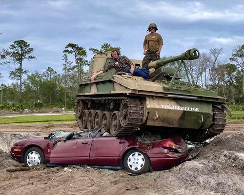 I got to crush a car WITH A TANK! A core memory made at Tank America.