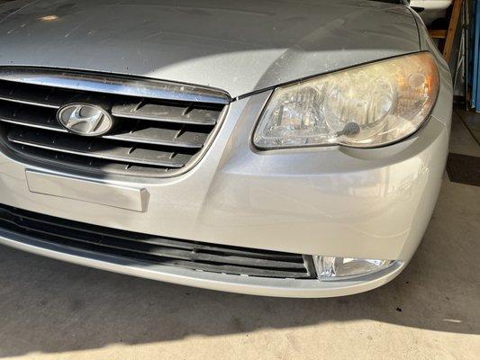 New bumper & fog light matched my Elantra's paint perfectly.  Looks quite nice & unable to see any signs of the damage.