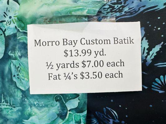 Moro Bay Customer Batik in 4 colors