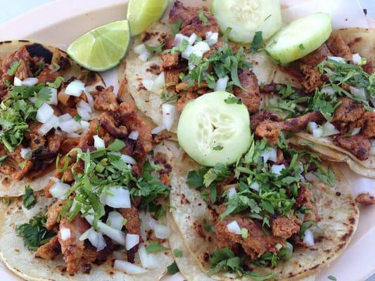 El Pastor (pork) taco's, onion & cilantro