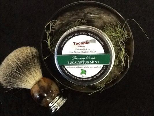 Ox horn shaving brush and bowl w premium shaving soap. The perfect gift for a man!