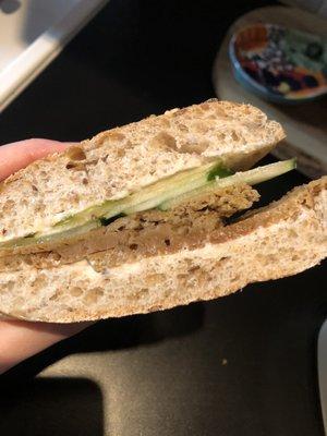 Rock Life with vegan chicken on 9 grain. Tasty.