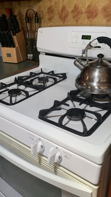 A cleaned stove