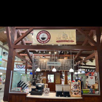 Front of the coffee stand inside Ober Gatlinburg ticket area