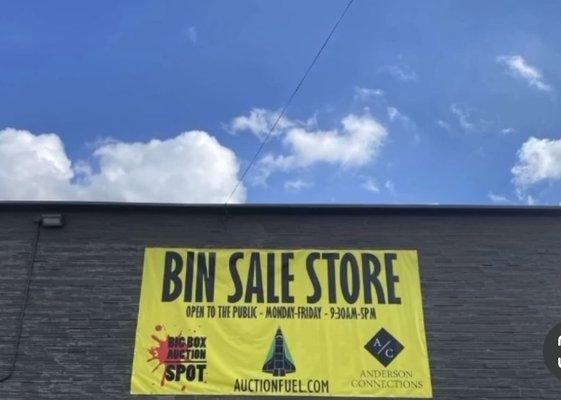 Bin Sale- Open to the public 
M-F 9:30am-5pm