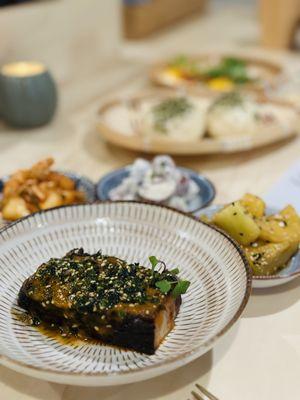 Incredible Koji cured Pork belly with banchan