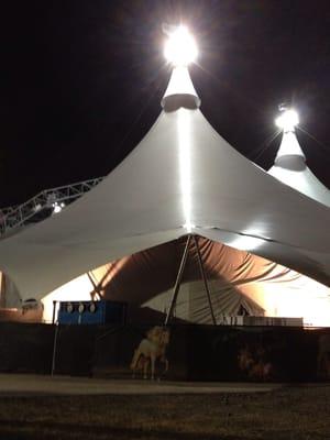 Cavalia Big white tent at Bicentennial Park Miami