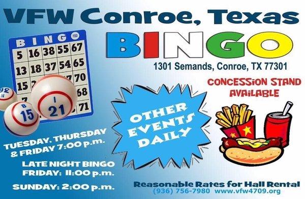 VFW 4709 BINGO information