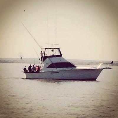 38' Ocean Yachts Super Sport owned by Duluthsportfishing.com 
 They also have harbor tours.
 Fish Duluth!