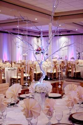 Winter centerpieces in the grand ballroom