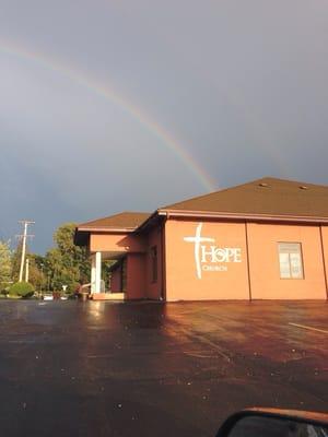 Front of Hope after rainstorm