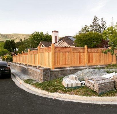 A beautiful Full Dimension, Clear All Heart 1x8 fence recently completed using our materials in Moraga, Ca.