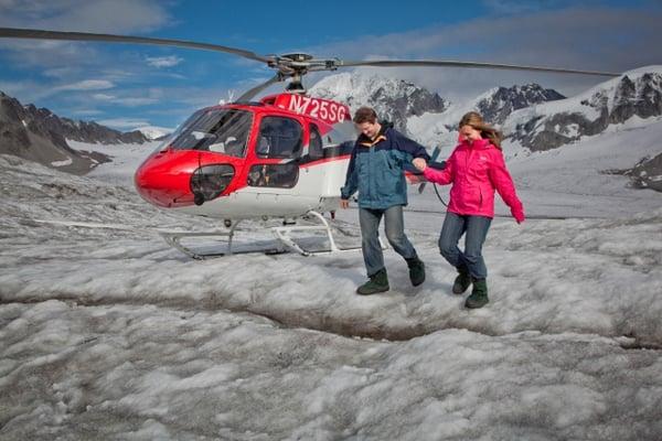 Walking on glacier