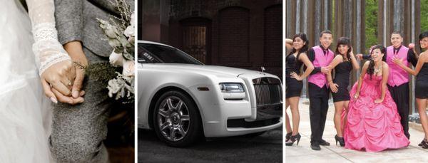 We have limousines for weddings, parties, Quinceañera, bridal parties, etc.